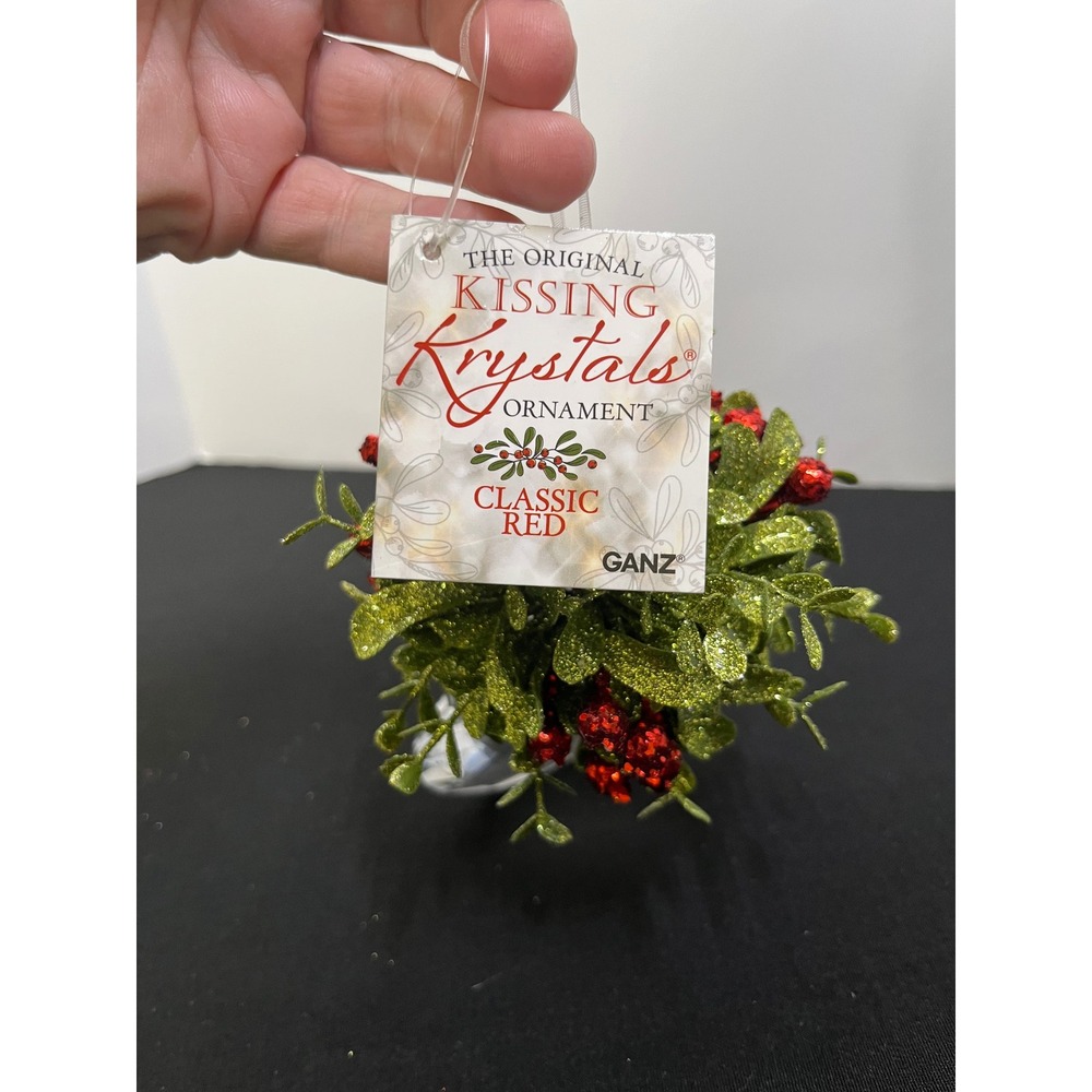 Ganz Kissing Krystals Mistletoe Ornament Classic Red 5 Inch GZKK10 New With Tags - Picture 5 of 8